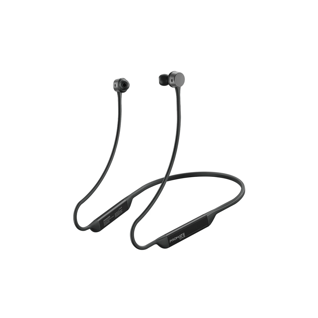 Promate Civil High-Fidelity Liquid Silicone Wireless Neckband Earphones - Black in Qatar Promate Civil High-Fidelity Liquid Silicone Wireless Neckband Earphones - Black in Qatar
